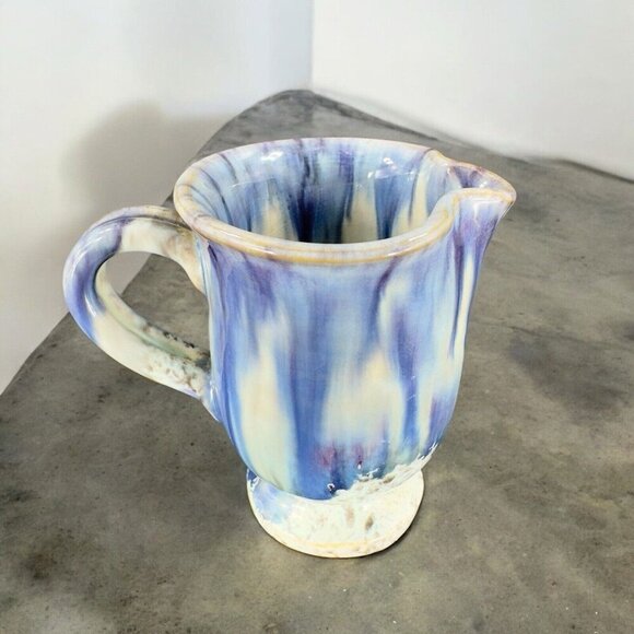 Hand Made Italian Art Pottery Small Pitcher Creamer Made In Italy Signed Vintage - Picture 2 of 16